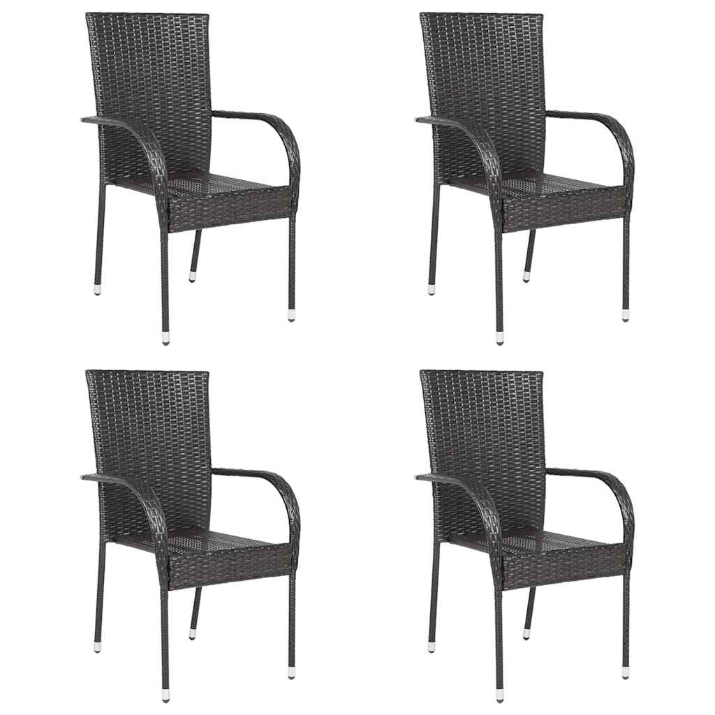 Stackable Outdoor Chairs 2 Pcs Poly Rattan