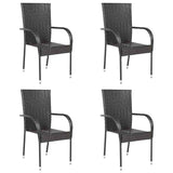 Stackable Outdoor Chairs 2 Pcs Poly Rattan