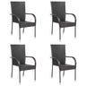 Stackable Outdoor Chairs 2 Pcs Poly Rattan