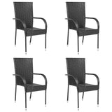 Stackable Outdoor Chairs 2 Pcs Poly Rattan