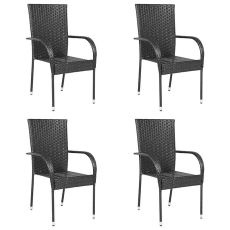 Stackable Outdoor Chairs 2 Pcs Poly Rattan