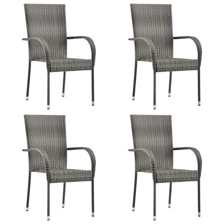 Stackable Outdoor Chairs 2 Pcs Poly Rattan
