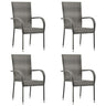 Stackable Outdoor Chairs 2 Pcs Poly Rattan