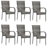 Stackable Outdoor Chairs 2 Pcs Poly Rattan