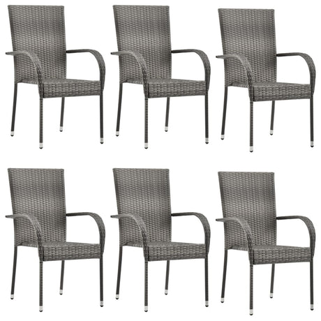 Stackable Outdoor Chairs 2 Pcs Poly Rattan