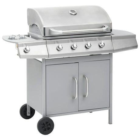 Gas Barbecue Grill 4+1 Cooking Zone Stainless Steel