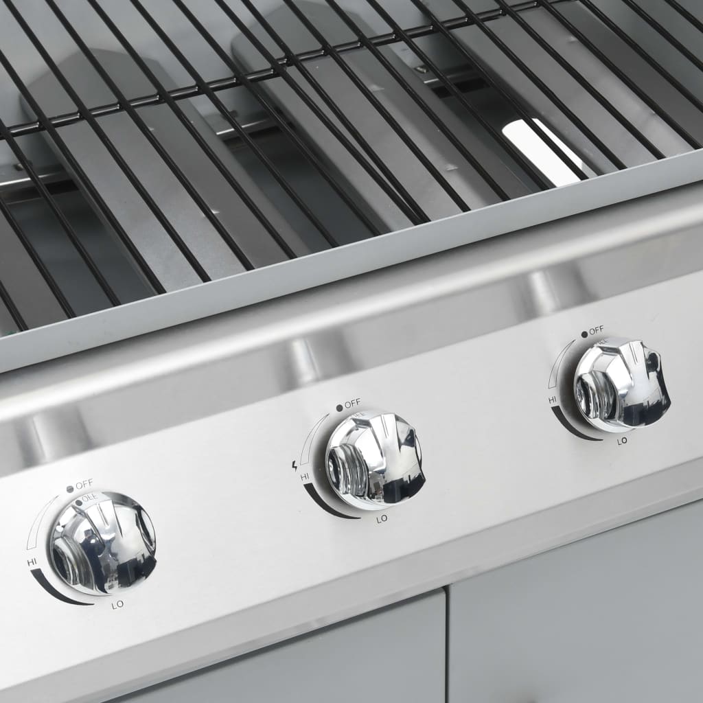 Gas Barbecue Grill 4+1 Cooking Zone Stainless Steel