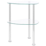 2-Tier Side Table 38X38X50 Cm Tempered Glass