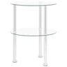 2-Tier Side Table 38X38X50 Cm Tempered Glass