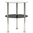 2-Tier Side Table 38X38X50 Cm Tempered Glass