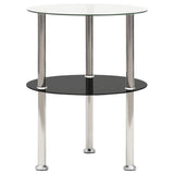 2-Tier Side Table 38X38X50 Cm Tempered Glass