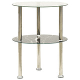 2-Tier Side Table 38X38X50 Cm Tempered Glass