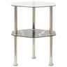 2-Tier Side Table 38X38X50 Cm Tempered Glass