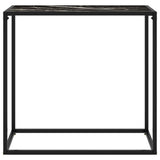 Console Table Black 80X35X75 Cm Tempered Glass