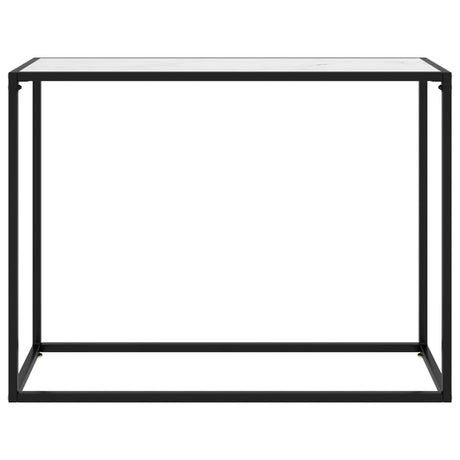 Console Table White 100X35X75 Cm Tempered Glass