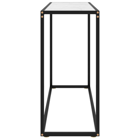 Console Table White 100X35X75 Cm Tempered Glass