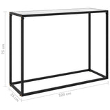 Console Table White 100X35X75 Cm Tempered Glass