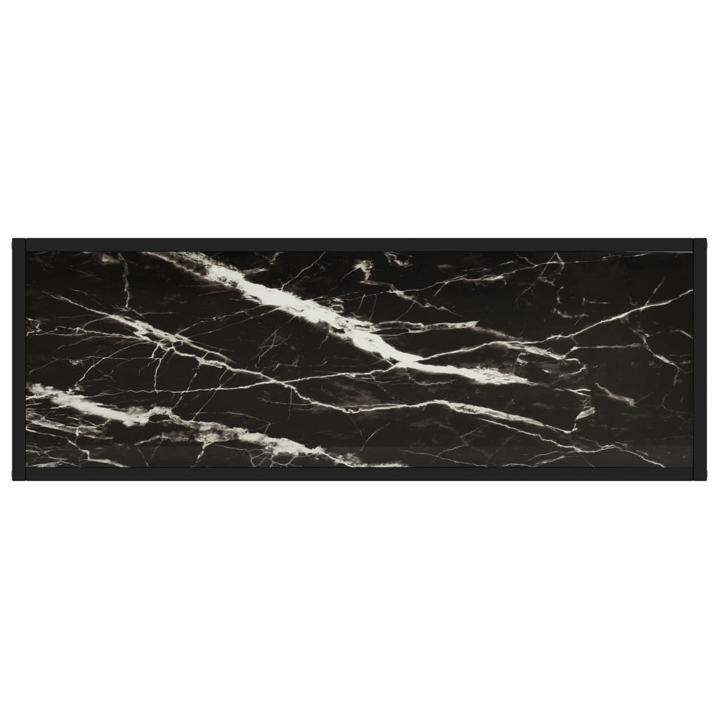 Console Table Black 100x35x75 cm Tempered Glass