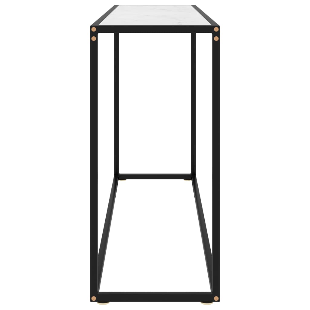Console Table White 120X35X75 Cm Tempered Glass