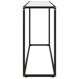 Console Table White 120X35X75 Cm Tempered Glass
