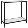 Console Table White 80X35X75 Cm Tempered Glass