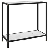 Console Table White 80X35X75 Cm Tempered Glass