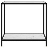 Console Table White 80X35X75 Cm Tempered Glass