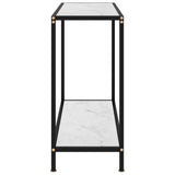 Console Table White 80X35X75 Cm Tempered Glass