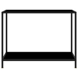 Console Table Black 100x35x75 cm Tempered Glass