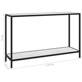 Console Table White 120x35x75 cm Tempered Glass