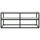 Tv Cabinet Black With Marble Glass 100X40X40 Cm