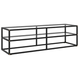 Tv Cabinet Black With Marble Glass 100X40X40 Cm