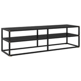 Tv Cabinet Black With Marble Glass 100X40X40 Cm