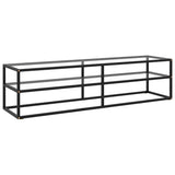 Tv Cabinet Black With Marble Glass 100X40X40 Cm
