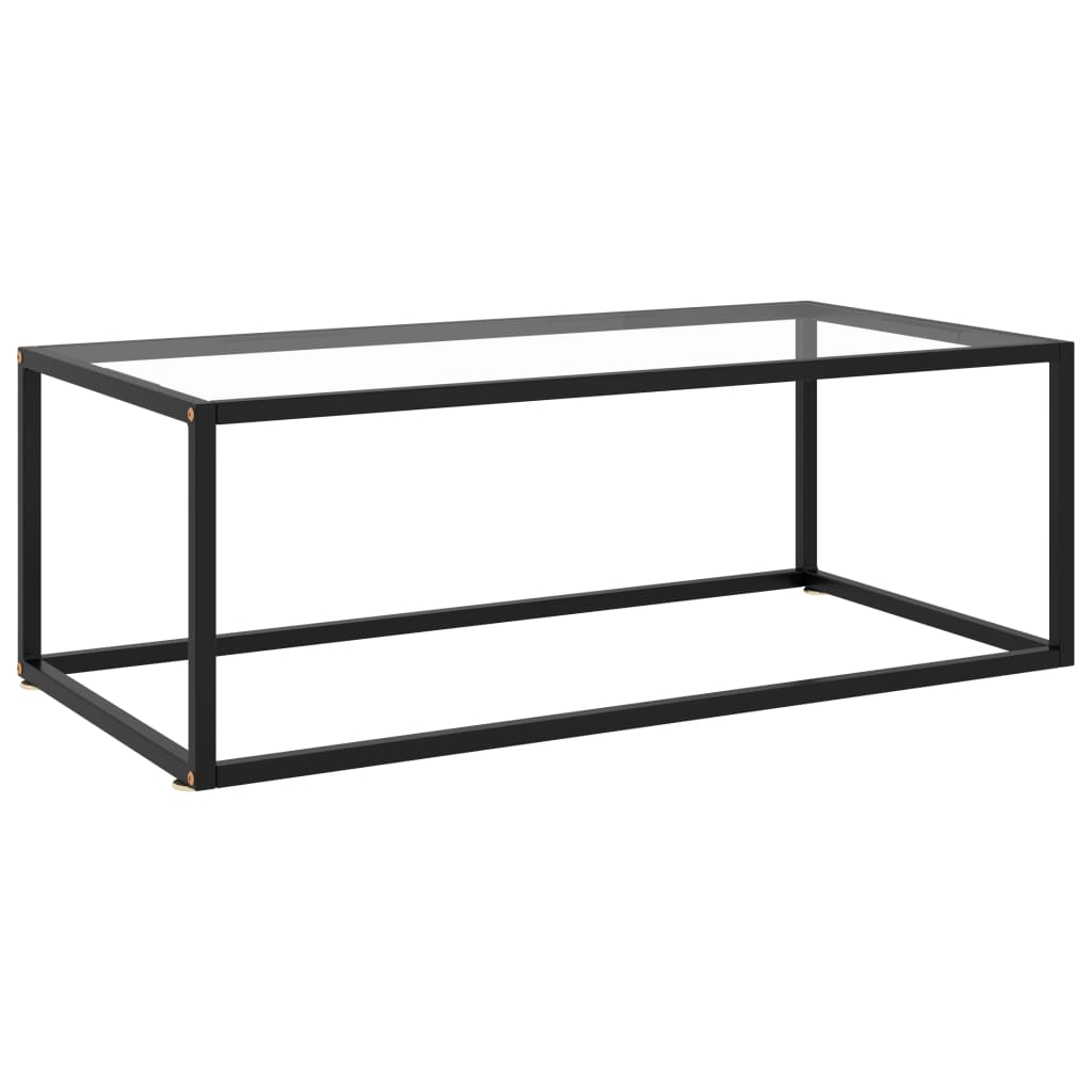 Coffee Table Black With Black Marble Glass