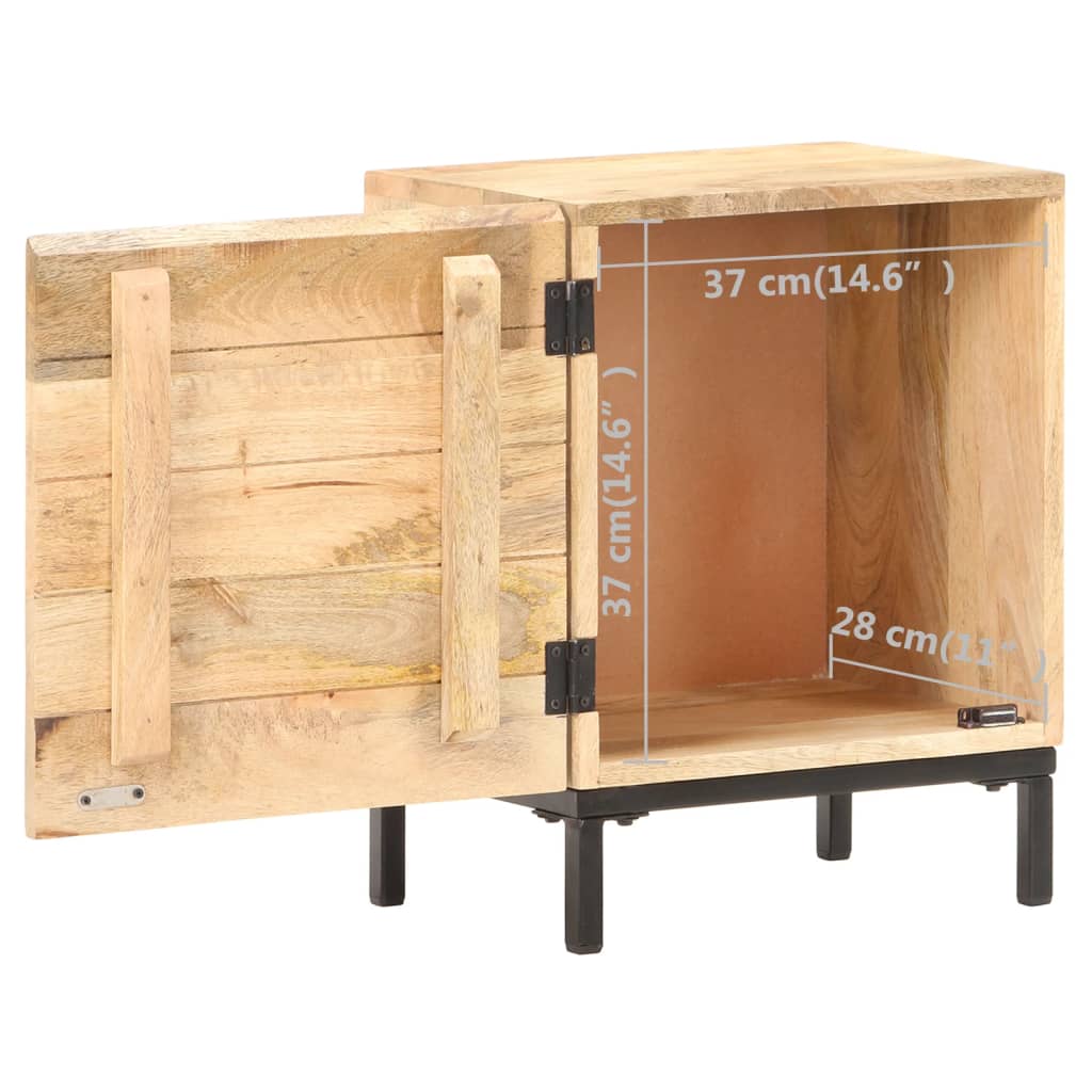 Bedside Cabinet 40X30X51 Cm Solid Mango Wood