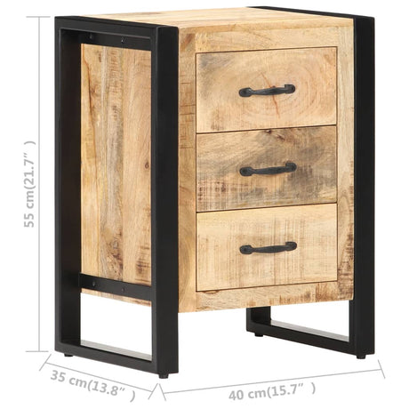 Bedside Cabinet 40X35X55 Cm Solid Mango Wood