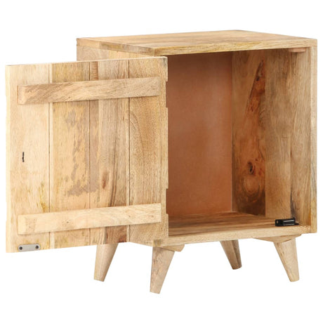 Carved Bedside Cabinet 40X30X50 Cm Solid Mango Wood