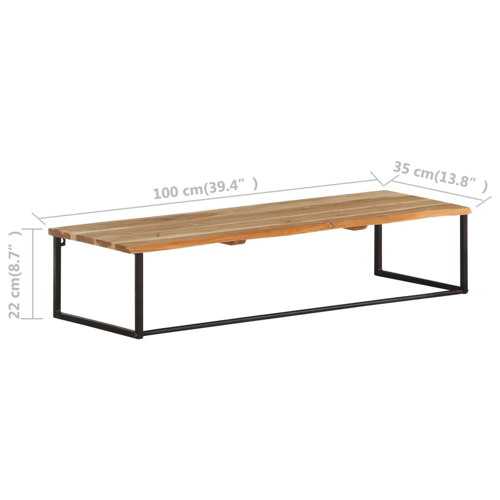 Peg With Live Edge 100X35X22 Cm Solid Acacia Wood