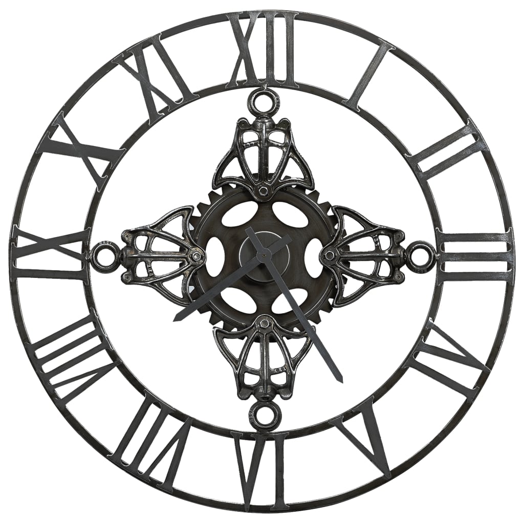 Wall Clock Silver 78 Cm Metal