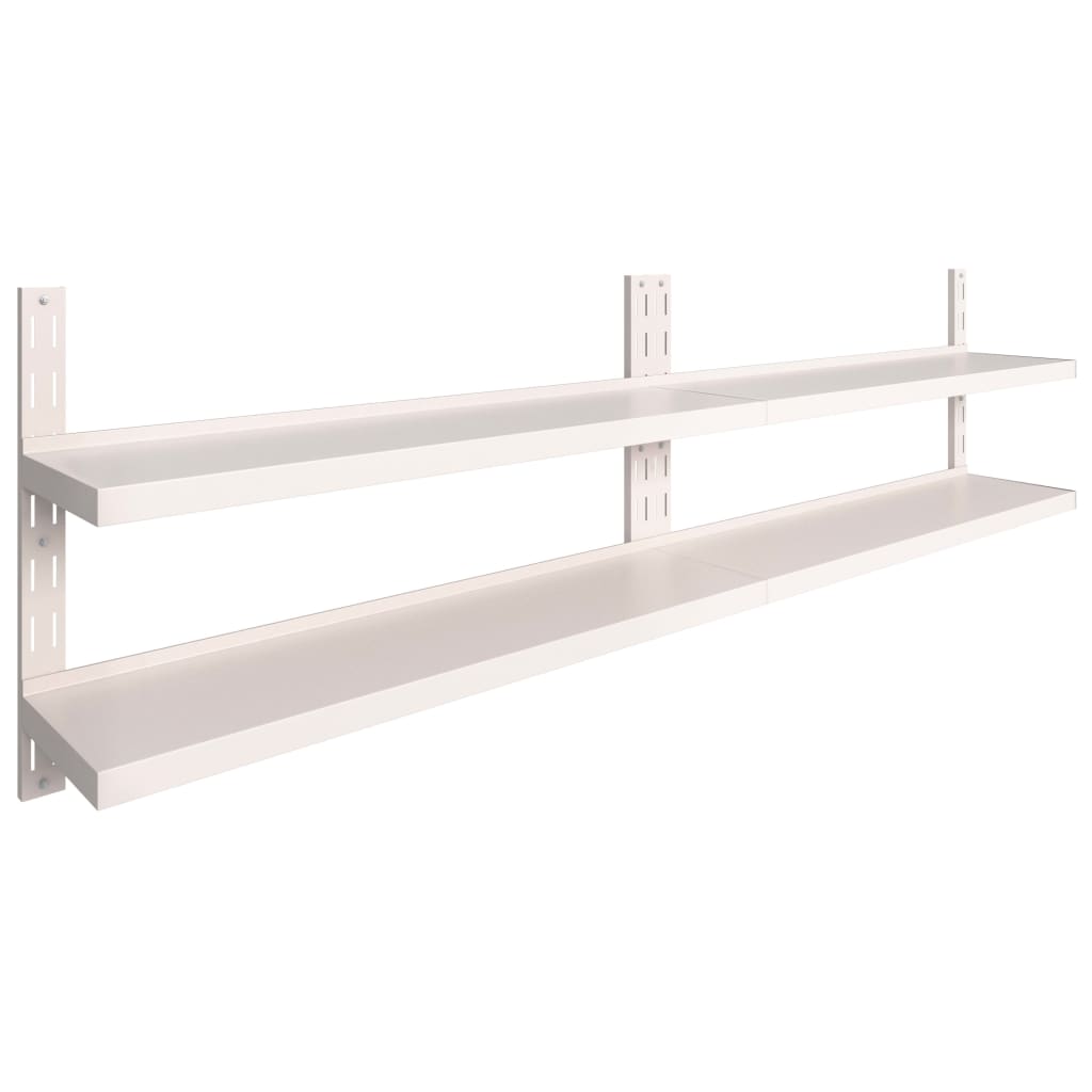2-Tier Floating Wall Shelves 2 Pcs Stainless Steel