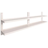 2-Tier Floating Wall Shelves 2 Pcs Stainless Steel