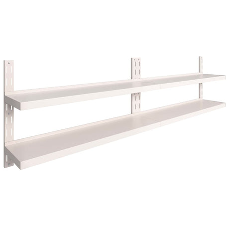 2-Tier Floating Wall Shelves 2 Pcs Stainless Steel