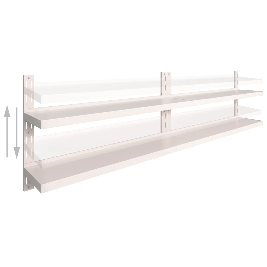 2-Tier Floating Wall Shelves 2 Pcs Stainless Steel
