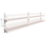 2-Tier Floating Wall Shelves 2 Pcs Stainless Steel