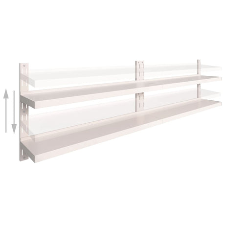 2-Tier Floating Wall Shelves 2 Pcs Stainless Steel
