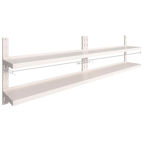 2-Tier Floating Wall Shelves 2 Pcs Stainless Steel