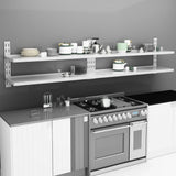2-Tier Floating Wall Shelves 2 Pcs Stainless Steel