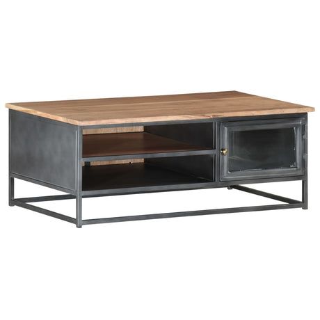 Coffee Table Grey 90X50X35 Cm Solid Acacia Wood