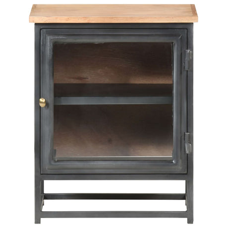 Bedside Cabinet Grey 40X30X50 Cm Solid Acacia Wood